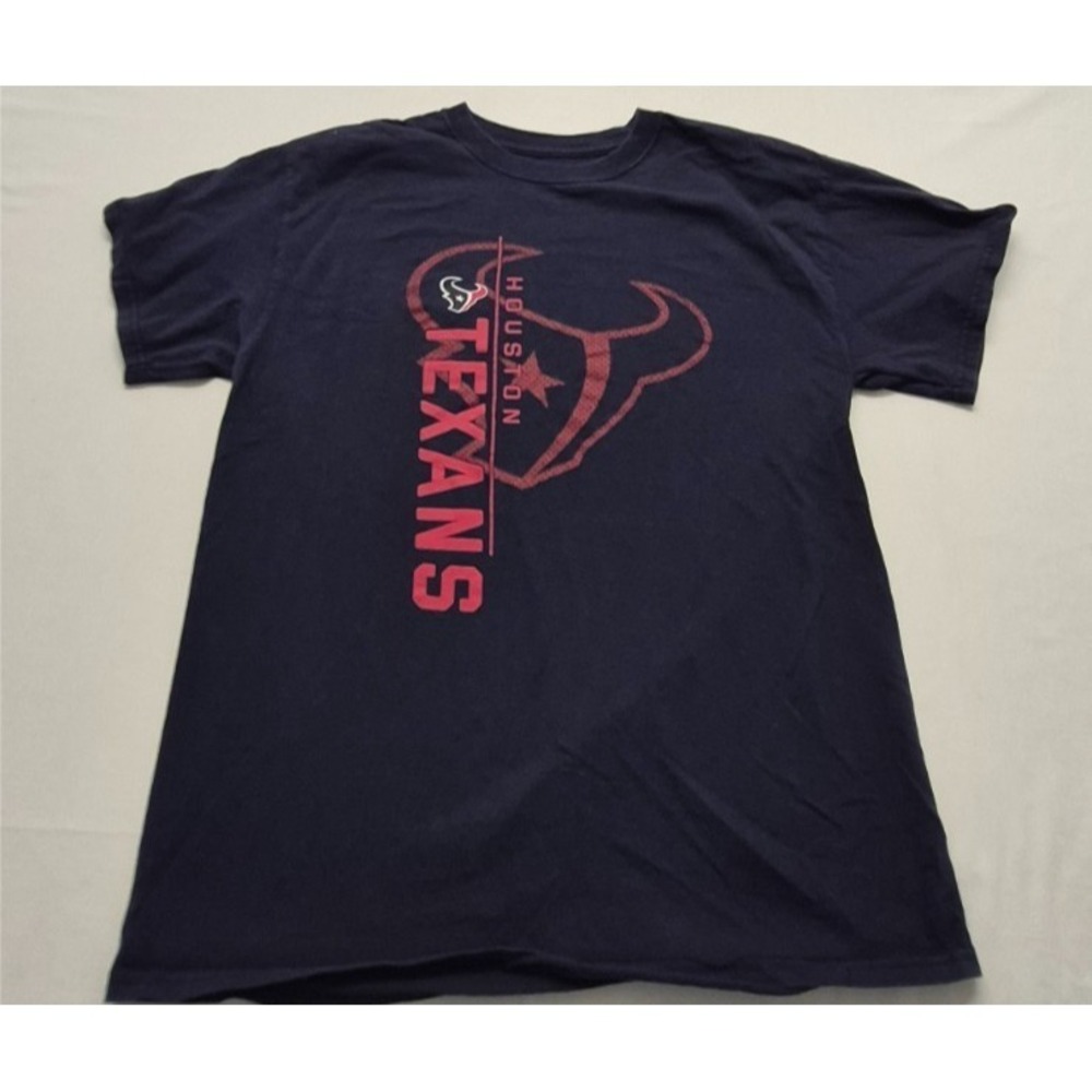 Houston Texans men's navy blue graphic t-shirt sz M NFL Team Apparel NFL Cotton